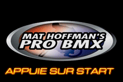 Mat Hoffman's Pro BMX title screen for GameBoy Advance